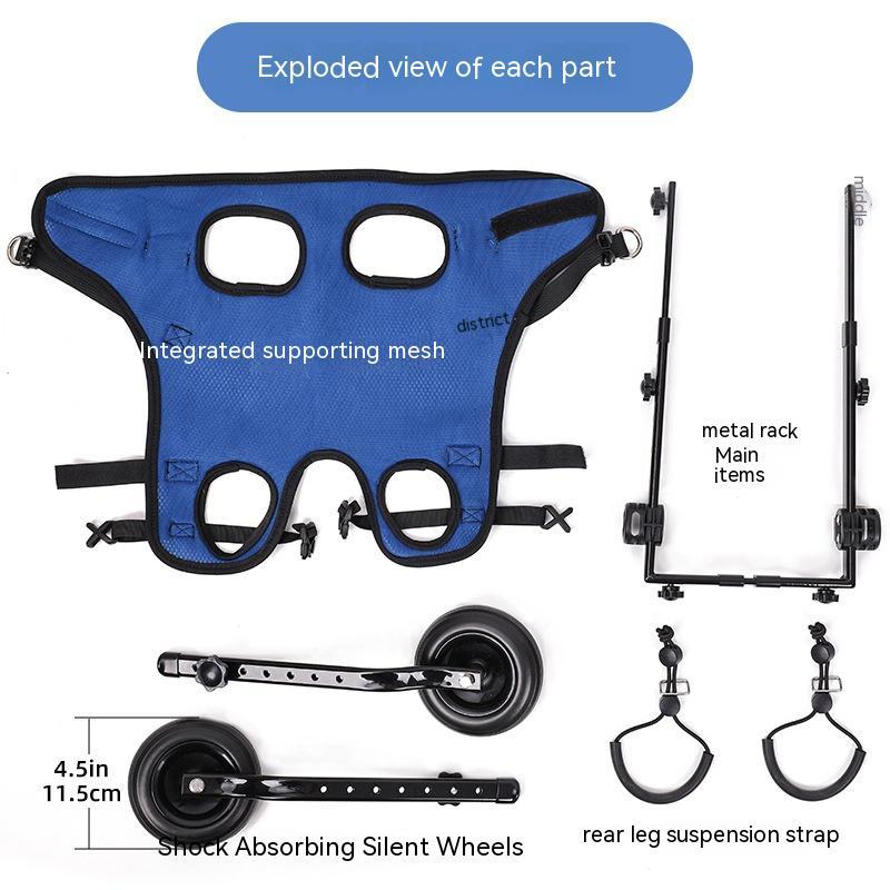 Adjustable dog wheelchair for weak back legs