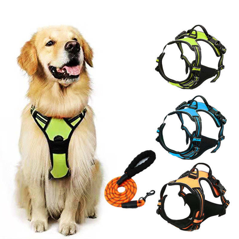 Reflective padded dog harness