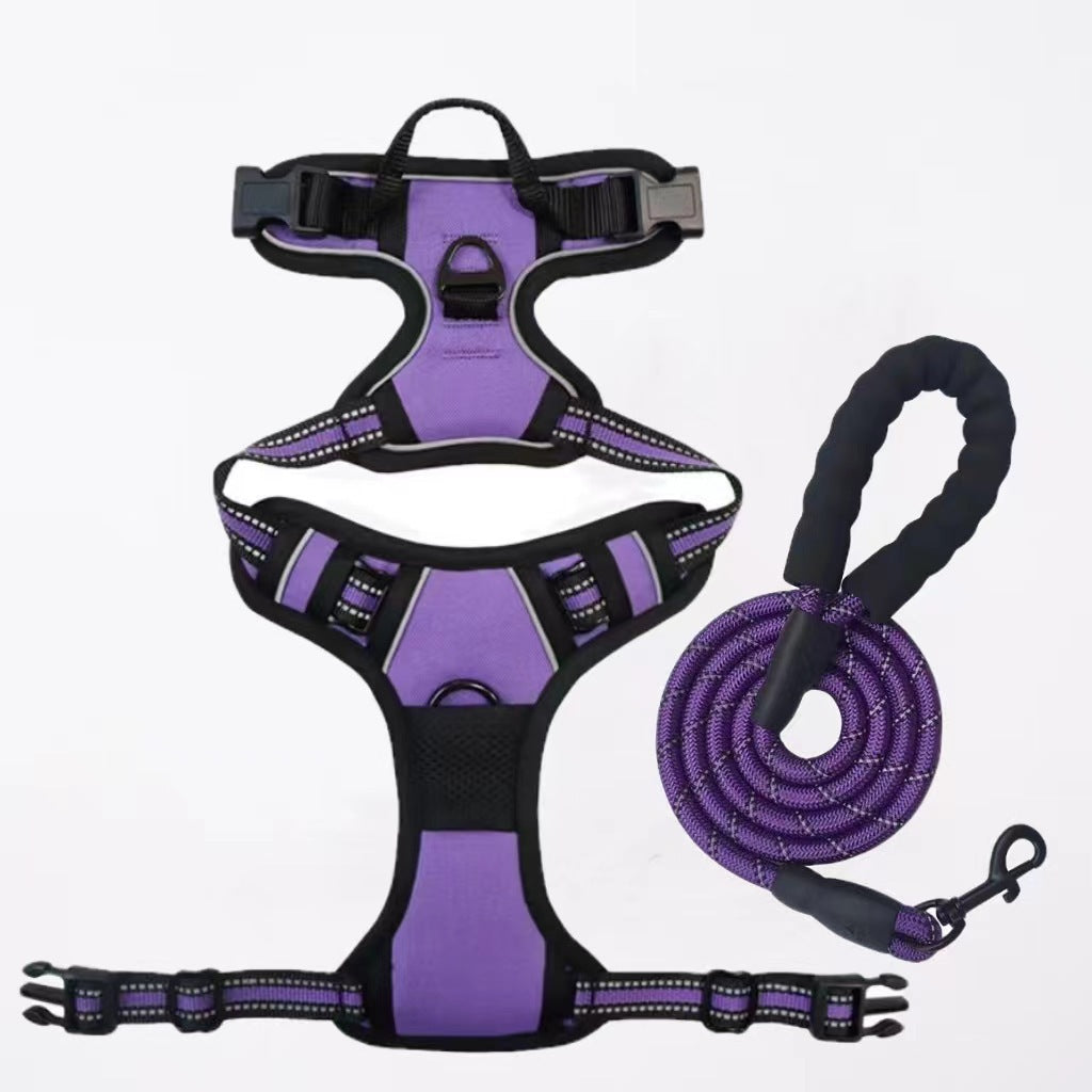 Reflective padded dog harness