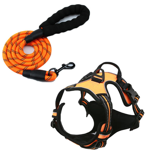 Reflective padded dog harness