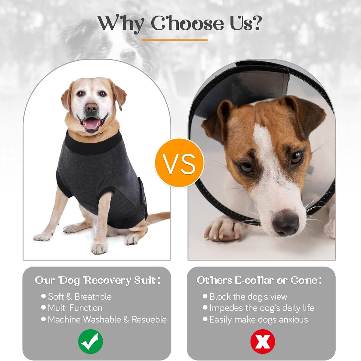 Soft dog recovery suit