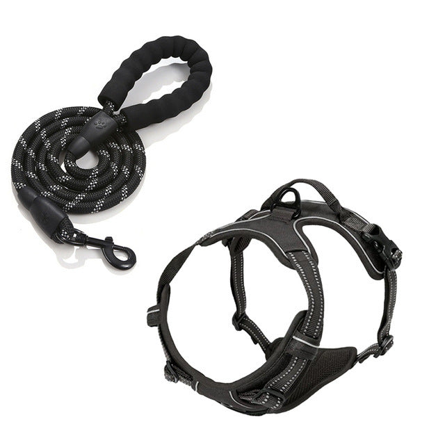 Reflective padded dog harness