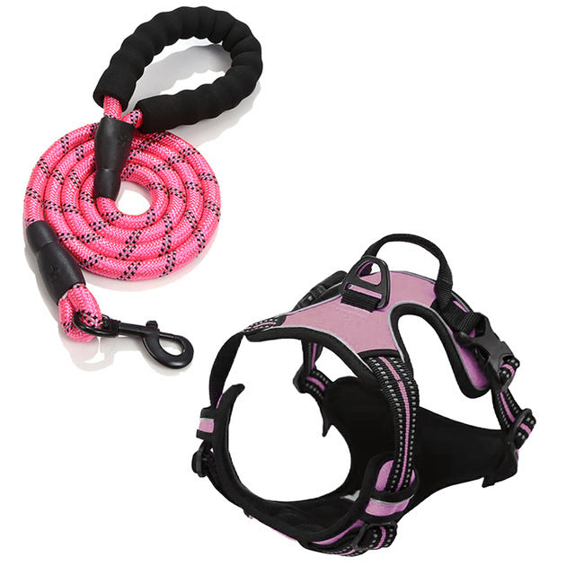Reflective padded dog harness