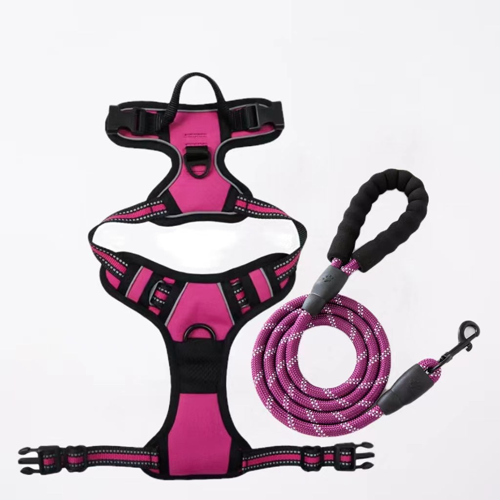 Reflective padded dog harness