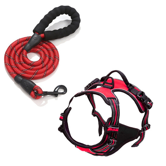 Reflective padded dog harness