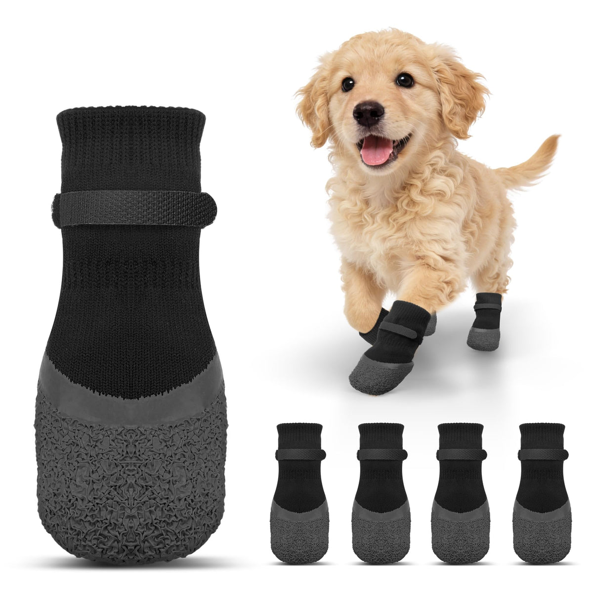 Non-slip grip socks for dogs, set of 4
