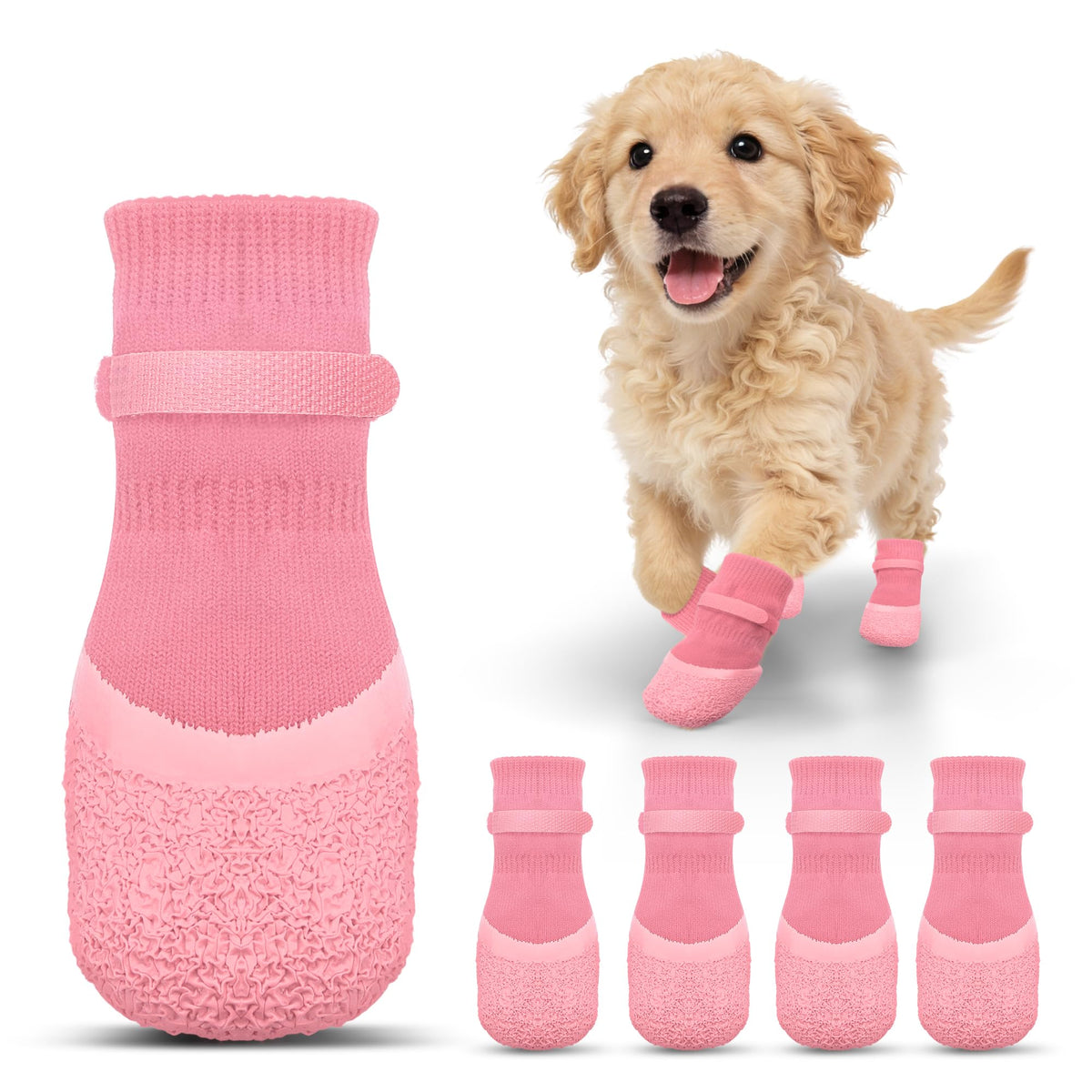 Non-slip grip socks for dogs, set of 4