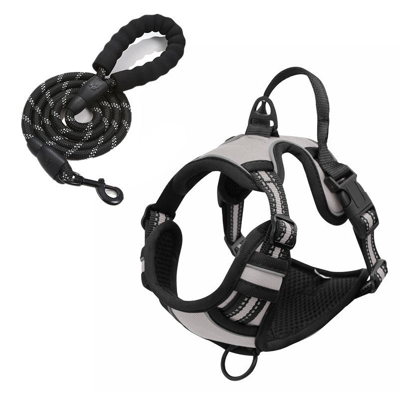 Reflective padded dog harness