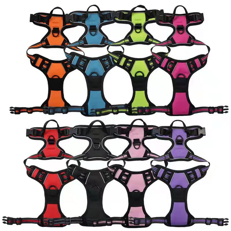 Reflective padded dog harness